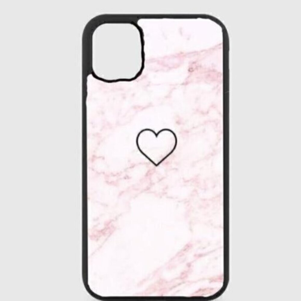 PINK marble Heart Phone case